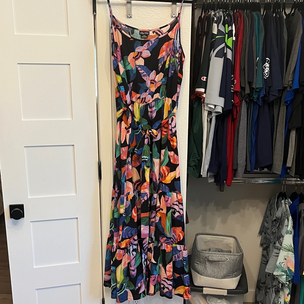 City Chic Colorful Abstract Dress